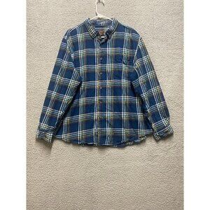 Vintage Northwest Territory Flannel Shirt Plaid Mens Size 2XL Long Sleeve Blue
